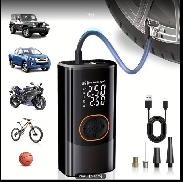 Inflador Neumáticos Portátil Coche Moto Bici
