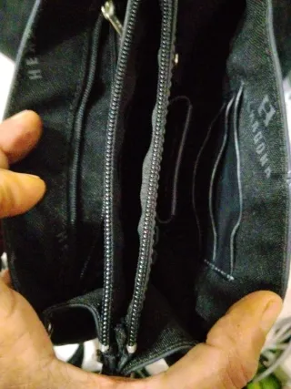 Bolso piel bandolera Hexagona negro