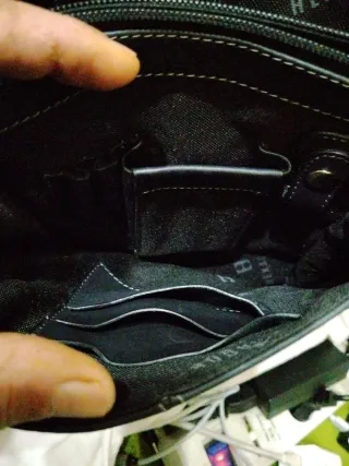 Bolso piel bandolera Hexagona negro