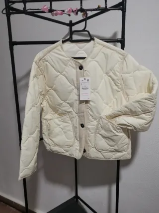 Chaqueta acolchada vintage beige Talla L