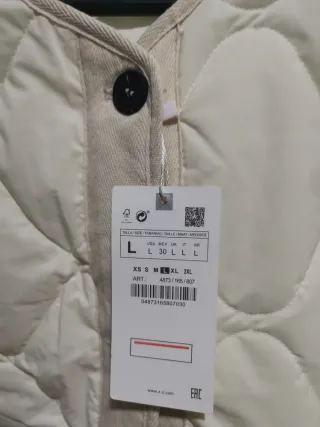 Chaqueta acolchada vintage beige Talla L