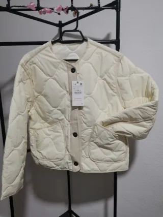 Chaqueta acolchada vintage beige Talla L