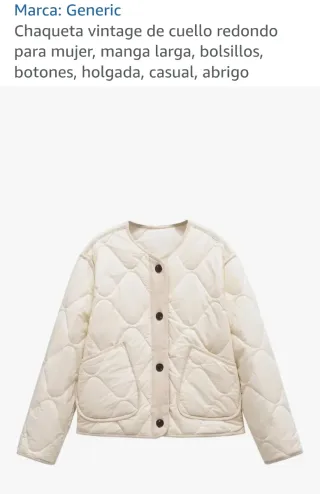 Chaqueta acolchada vintage beige Talla L