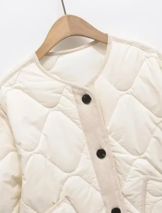 Chaqueta acolchada vintage beige Talla L