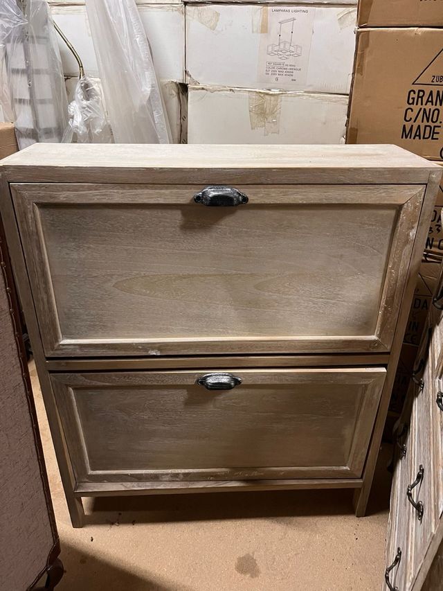 Zapatero de madera 2 cajones