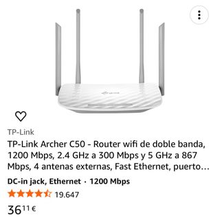 TP-Link Archer C50 Router Wifi Doble Banda
