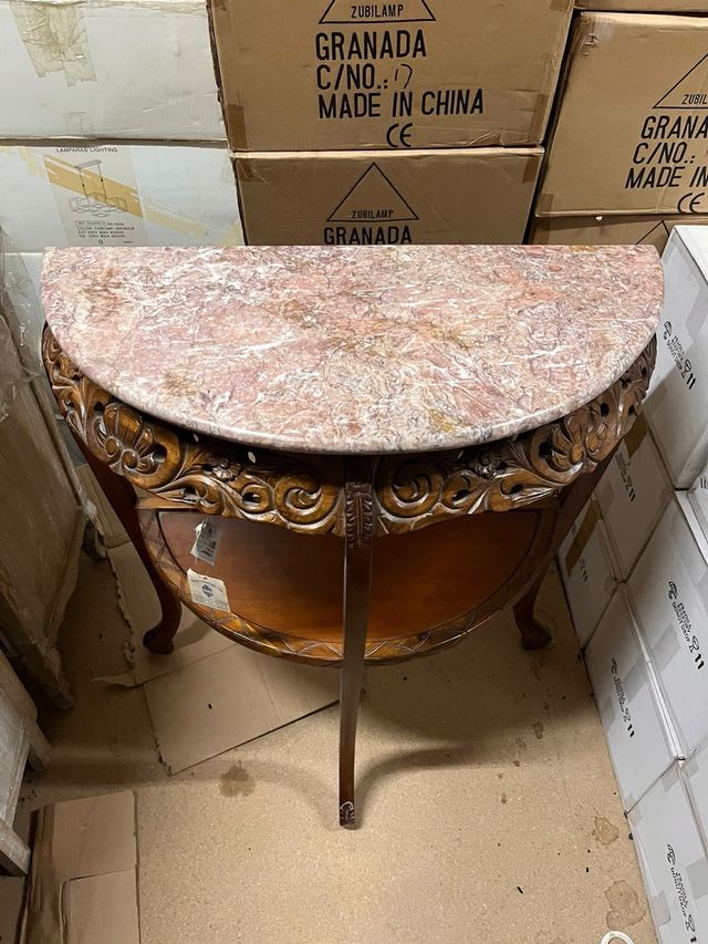 Mesa de tocador Zubilamp de mármore e madeira