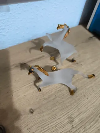 2 Caballitos Cristal Dorado