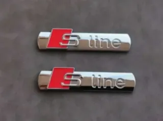 Audi Emblema Logo Sline Laterales Color Cromado
