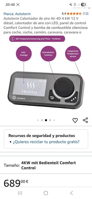 Calefacción Autoterm 4kW 12V Diesel