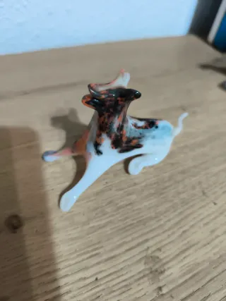 Figura perro cerámica multicolor