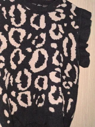 Chaleco de punto estampado leopardo