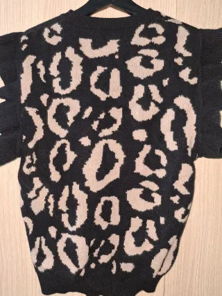 Chaleco de punto estampado leopardo