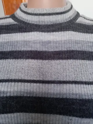 Jersey de punto rayas tonos grises