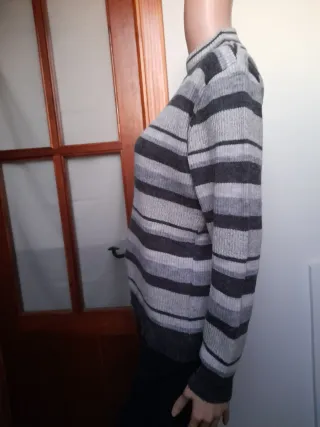 Jersey de punto rayas tonos grises