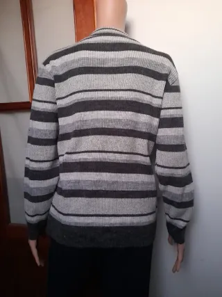 Jersey de punto rayas tonos grises