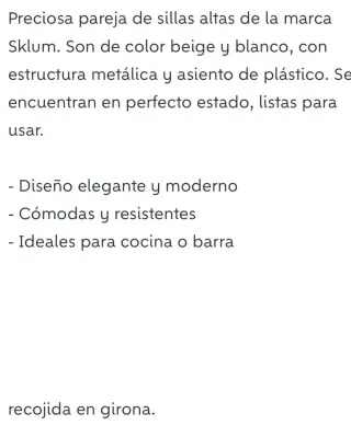 Sedie da bar bianche