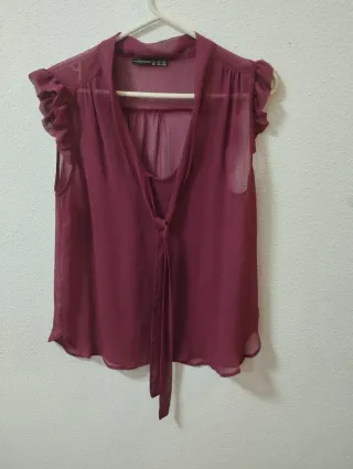 Blusa granate sin mangas