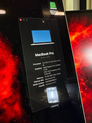 MacBook Pro i9 16GB RAM/500GB SSD/ 2019 16”