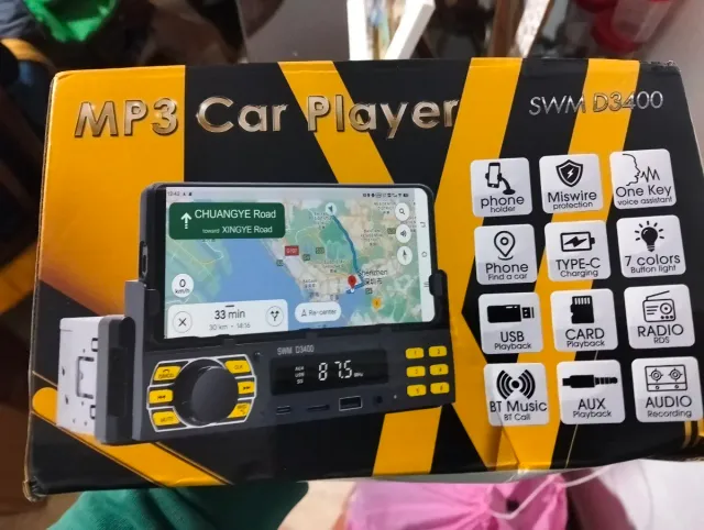 Radio Coche SWM D3400 MP3 con Soporte Móvil