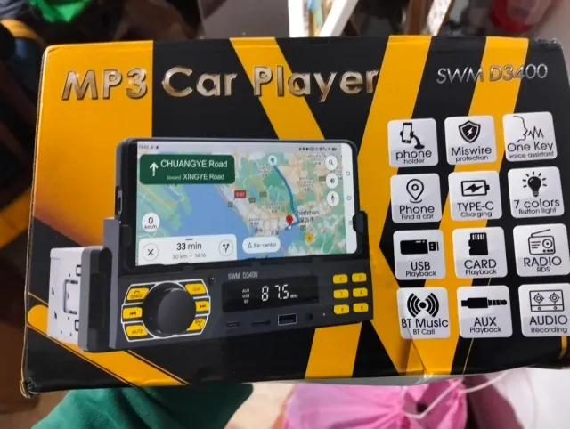 Radio Coche SWM D3400 MP3 con Soporte Móvil