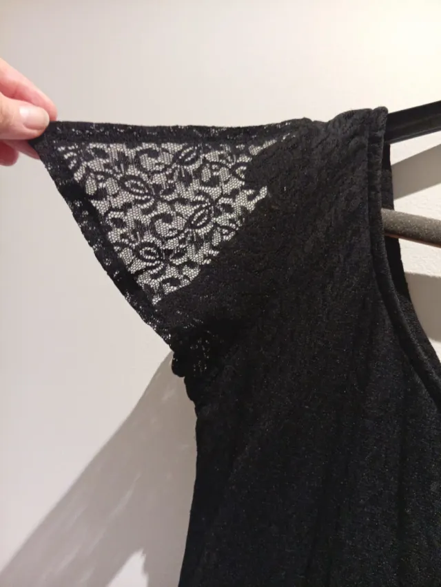 Vestido fiesta negro asimétrico