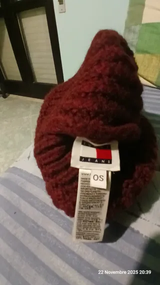 Berretto Tommy Jeans borgogna - unisex