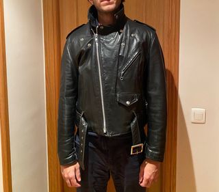 Chaqueta de cuero Schott Negra