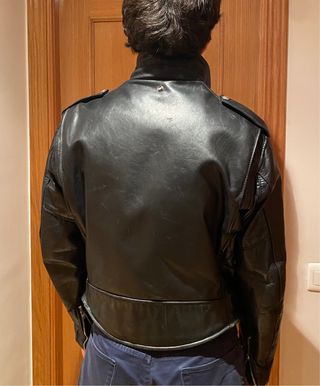 Chaqueta de cuero Schott Negra