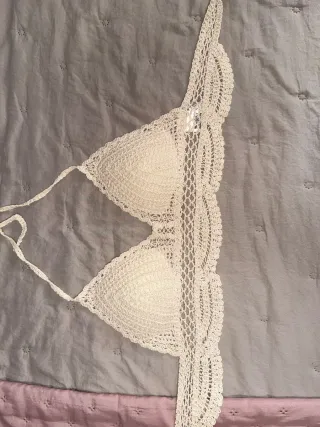 Top de crochet beige