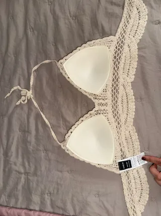 Top de crochet beige