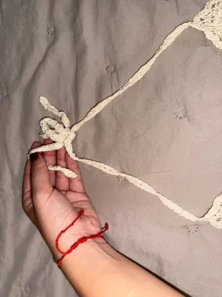 Top de crochet beige