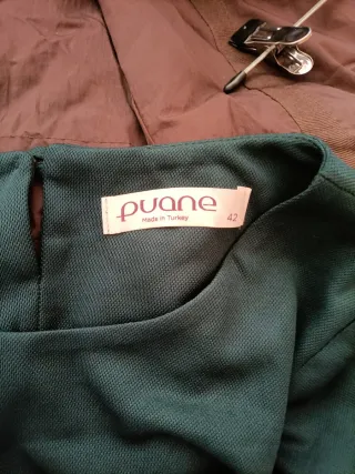 Vestido largo verde elegante con encaje talla 42