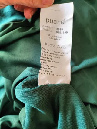 Vestido largo verde elegante con encaje talla 42