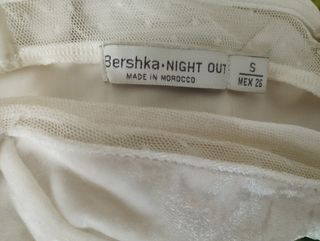 Top corto de terciopelo blanco crema t.s