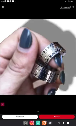 Nuevo Anillo acero inoxidable fecha plata mes día