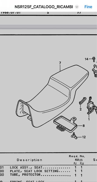 Sella Honda Nsr 125 1988-1993 Arancione