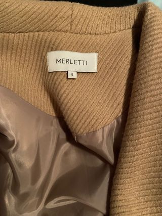 Abrigo largo paño beige