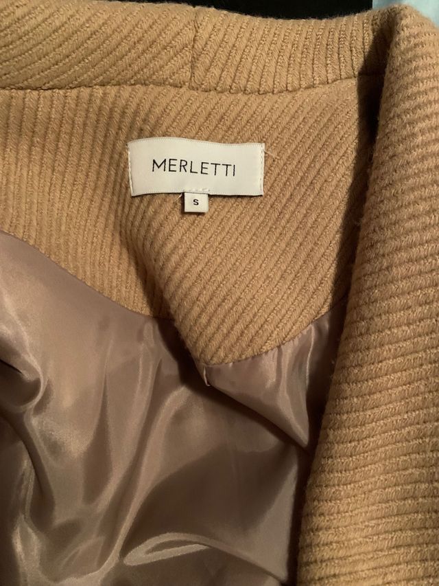 Abrigo largo paño beige