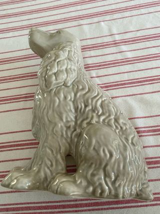 Antigua porcelana,cocker Beige gris GB,38x17x30