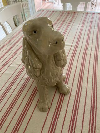 Antigua porcelana,cocker Beige gris GB,38x17x30