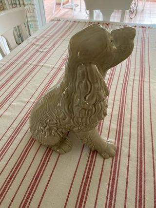 Antigua porcelana,cocker Beige gris GB,38x17x30