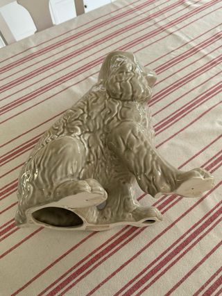 Antigua porcelana,cocker Beige gris GB,38x17x30