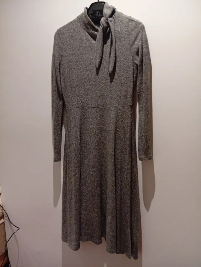 Vestido midi mujer gris