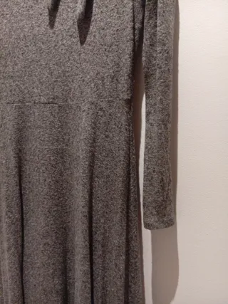 Vestido midi mujer gris