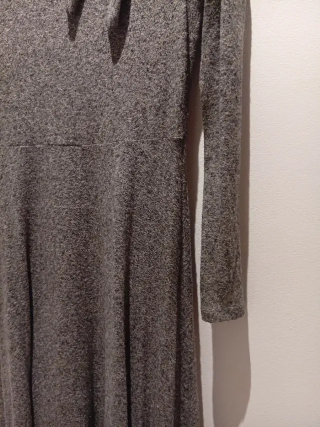 Vestido midi mujer gris
