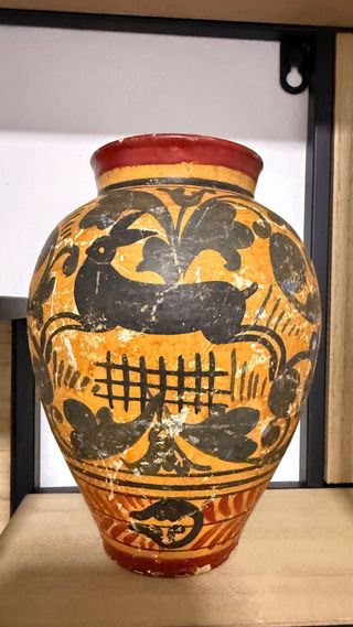 Jarrón ceramica antiguo griego pintado a mano