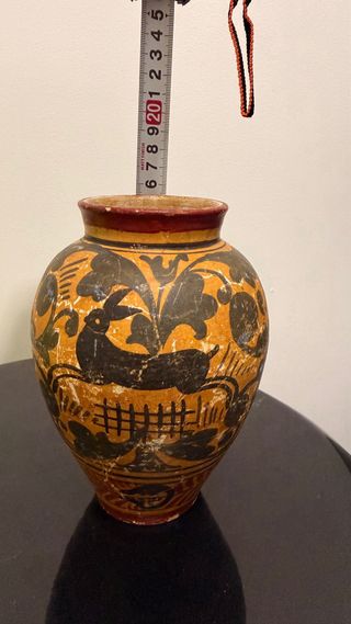 Jarrón ceramica antiguo griego pintado a mano