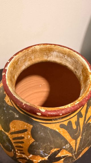 Jarrón ceramica antiguo griego pintado a mano