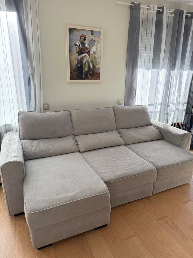 Sofá modular chaise longue gris